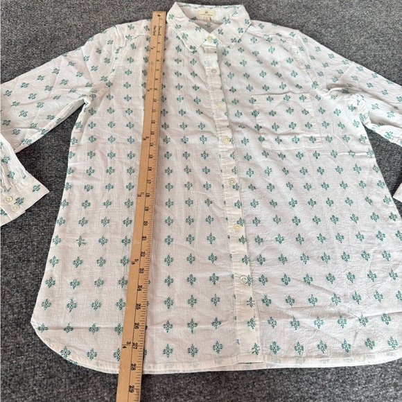 Johnny Cotton Men's White and Green Patterned Button Down shirt geometric SZ M - Picture 10 of 14